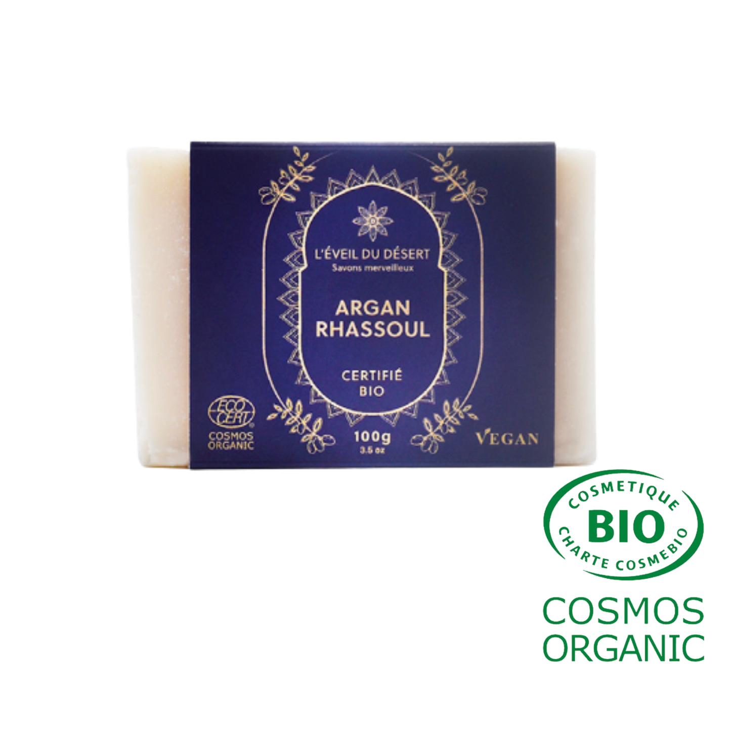 Savon Merveilleux à l'huile d'Argan Rhassoul Bio ✨ Certifié COSMOS ORGANIC