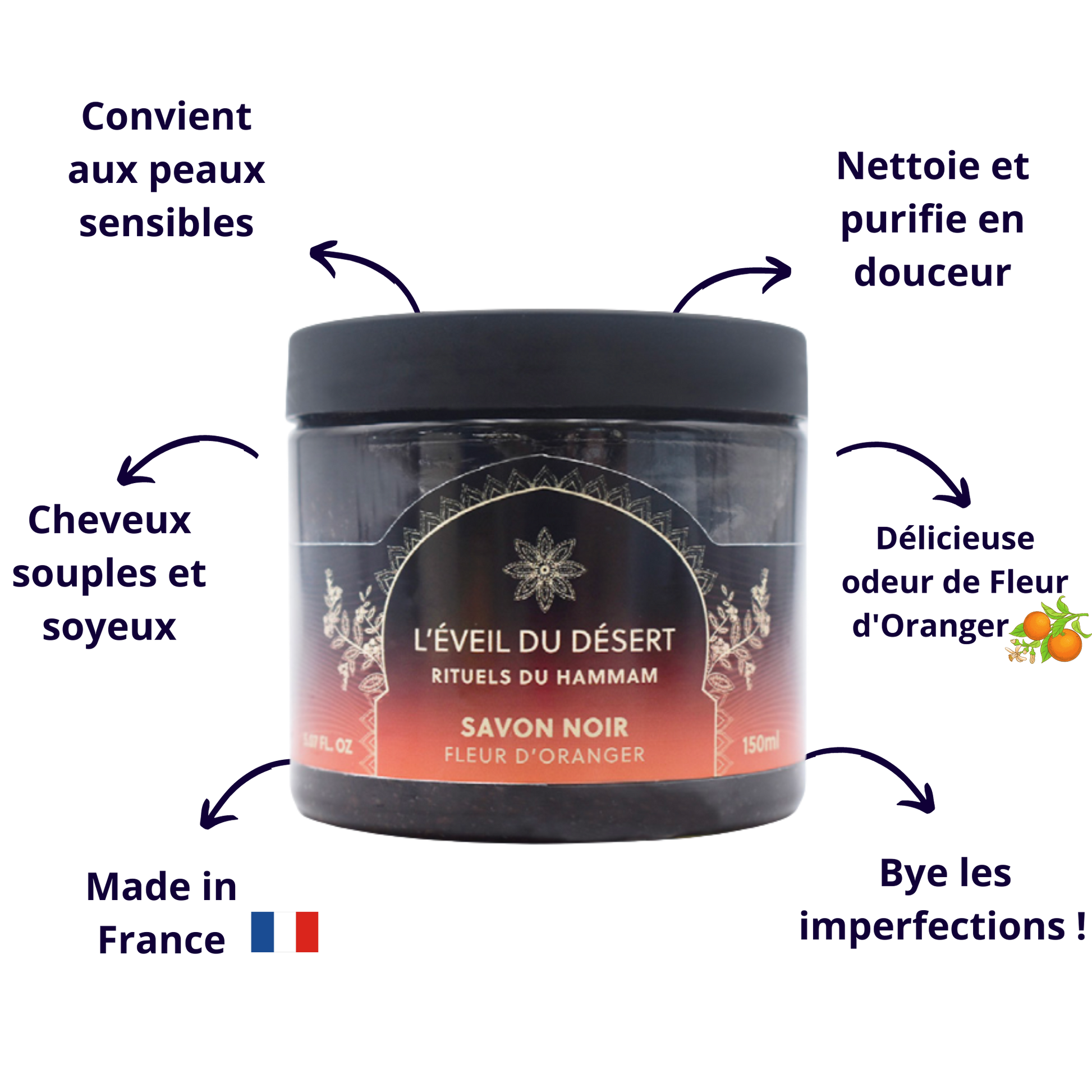 Savon noir du Hammam exfoliant BIO